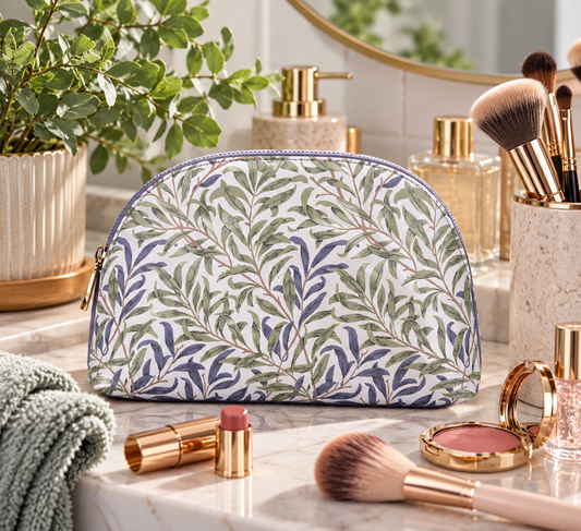 William Morris Makeup Bag Willow Bough Leaf Design Zip Fasten