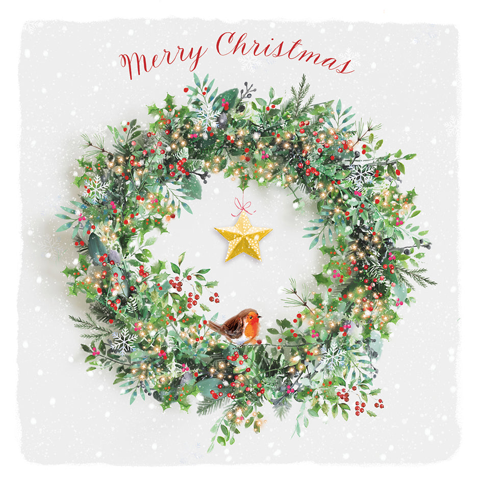 'Star Wreath' Pack of 10 Charity Christmas Greetings Cards