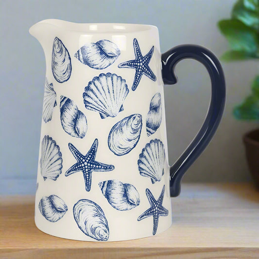 Something Different Ceramic Seashell Pattern Flower Jug