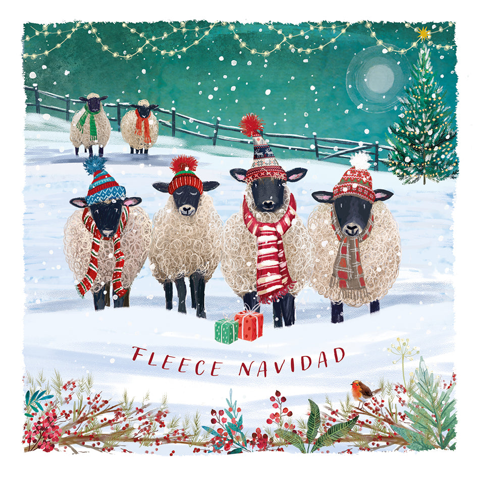 'Fleece Navidad' Pack of 10 Charity Christmas Greetings Cards