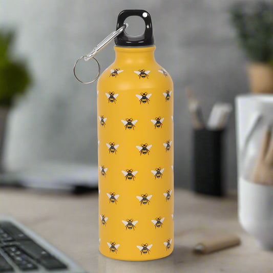 Something Different Yellow Bee Pattern Metal Water Bottle 500ml