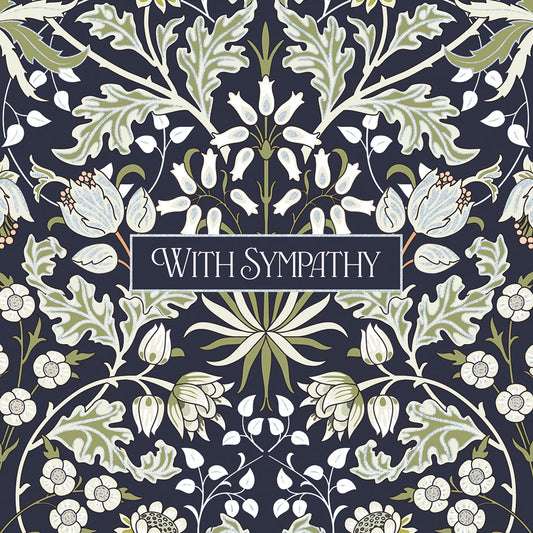 The Heritage Press 'With Sympathy' William Morris Style Greetings Card