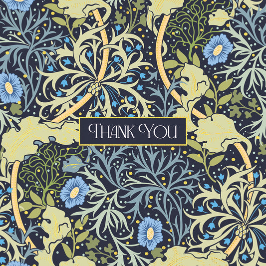 The Heritage Press 'Thank You' William Morris Style Greetings Card