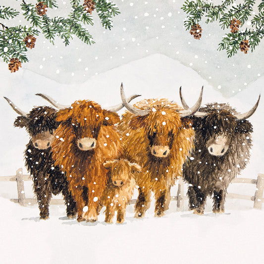 'Highland Family' Pack of 10 Charity Christmas Greetings Cards