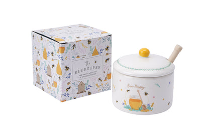 CGB Giftware The Beekeeper Ceramic Lidded Honey Pot & Stirrer