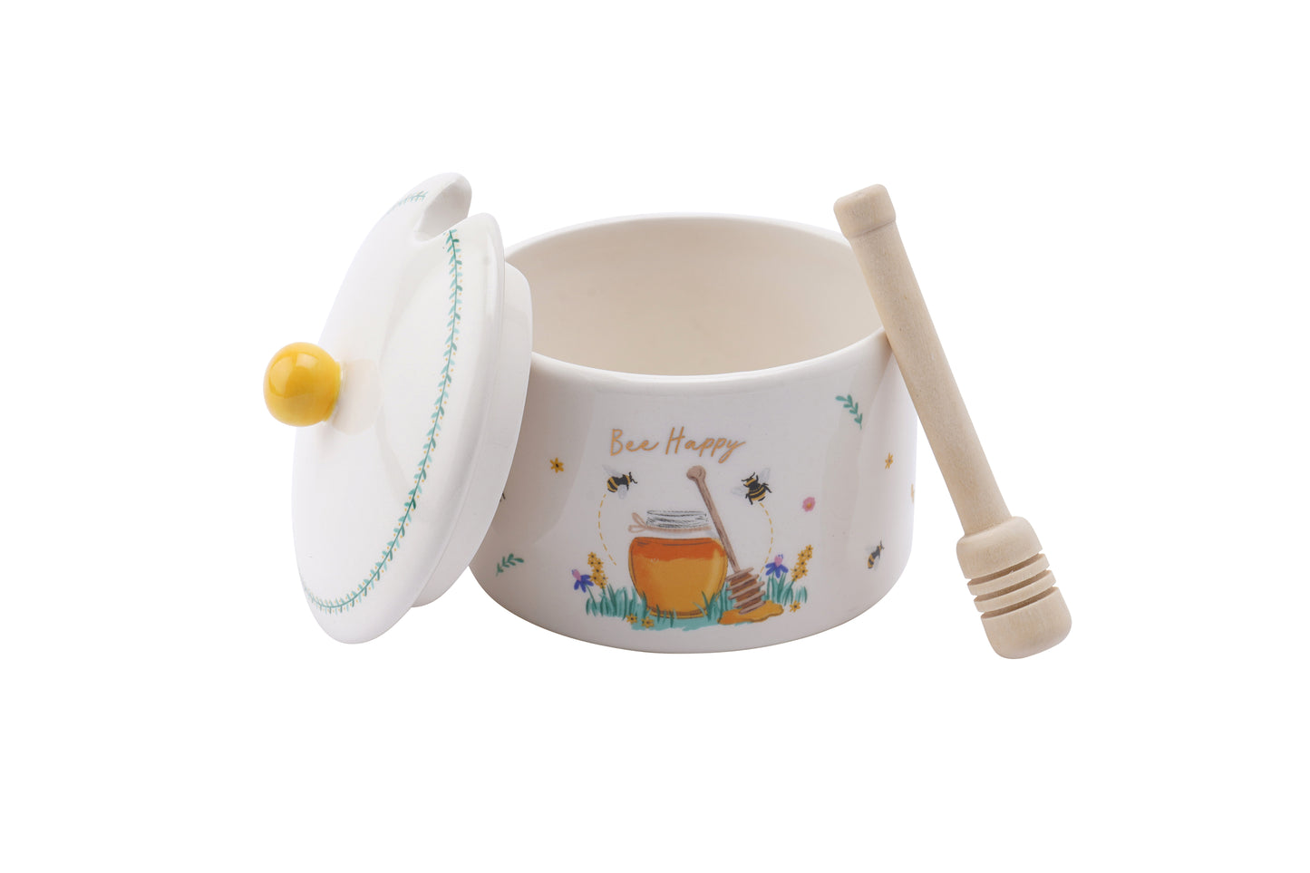CGB Giftware The Beekeeper Ceramic Lidded Honey Pot & Stirrer