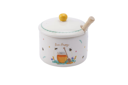 CGB Giftware The Beekeeper Ceramic Lidded Honey Pot & Stirrer