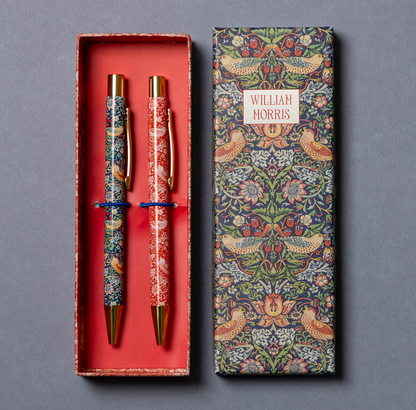 William Morris Strawberry Thief Set of 2 Pens in Gift Box
