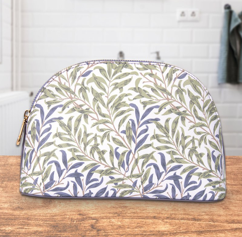 William Morris Makeup Bag Willow Bough Leaf Design Zip Fasten
