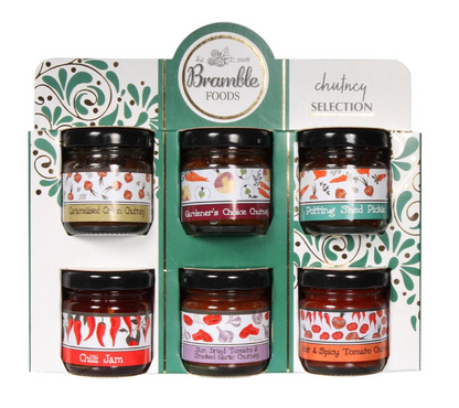 Bramble Foods Chutney Selection Mini Jars Pack of 6 Gift Set