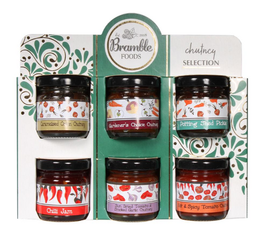 Bramble Foods Chutney Selection Mini Jars Pack of 6 Gift Set