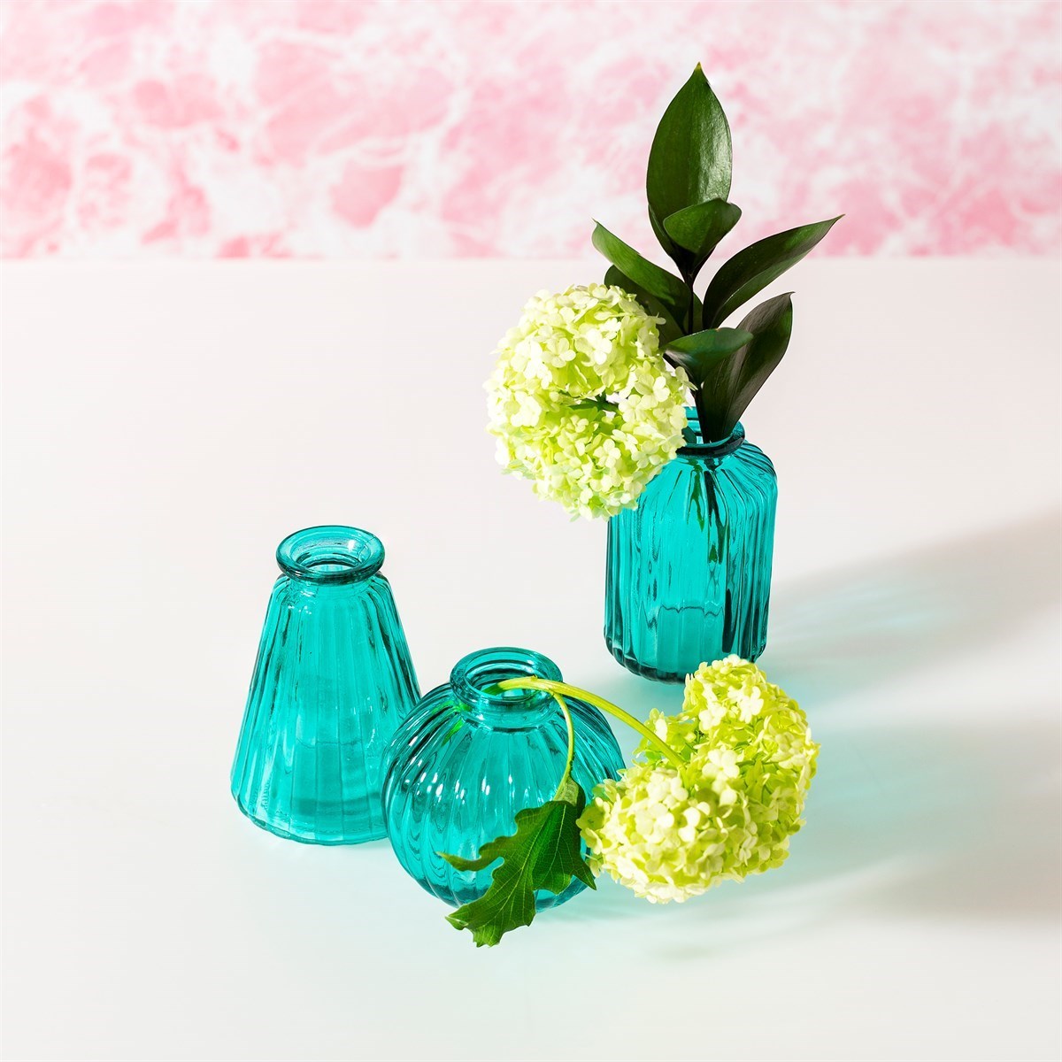 Sass & Belle Set of 3 Turquoise Glass Bud Vases