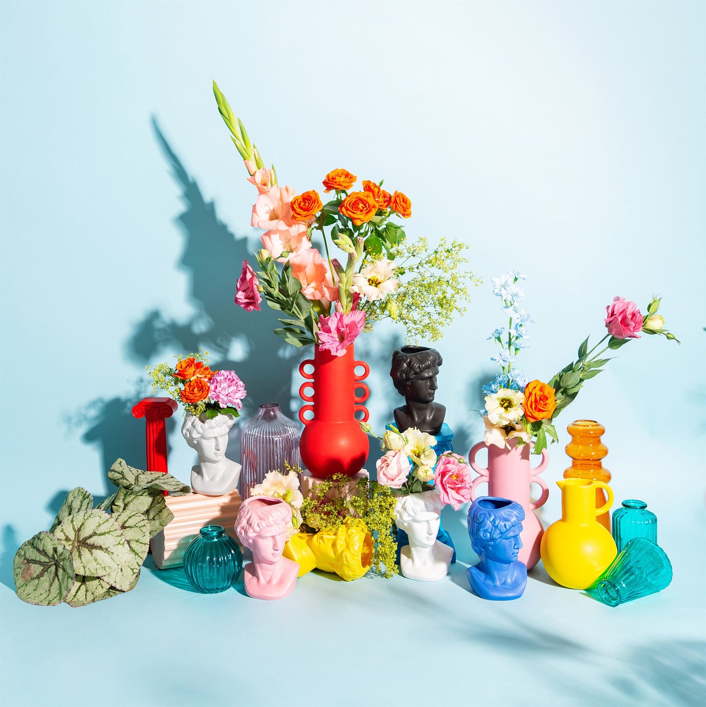 Sass & Belle Green & Blue Glass Bottle Vase - Choose Colour