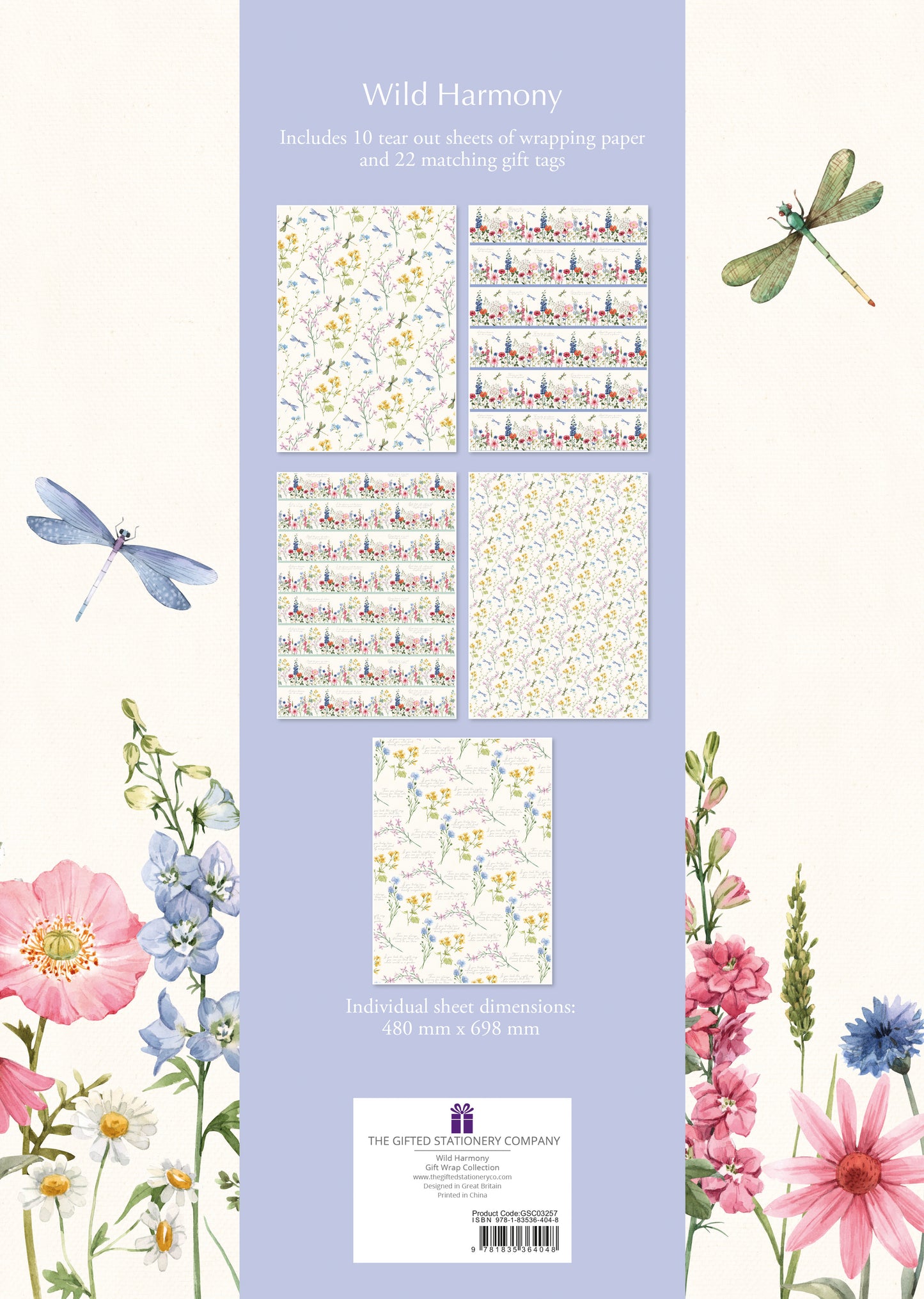The Gifted Stationery Co. Wild Harmony Floral Gift Wrap Collection Book