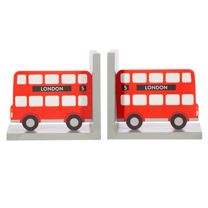 Sass & Belle Pair of Wooden London Red Bus Bookends