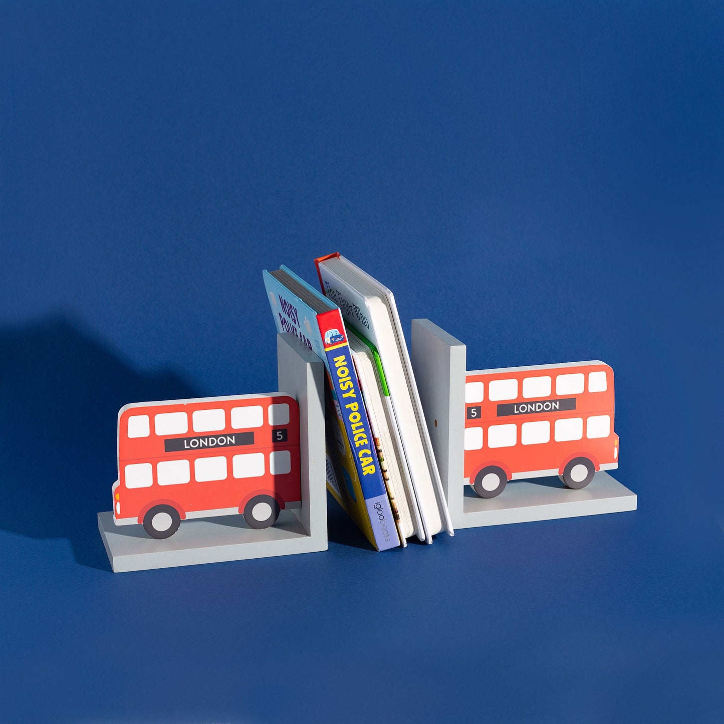 Sass & Belle Pair of Wooden London Red Bus Bookends
