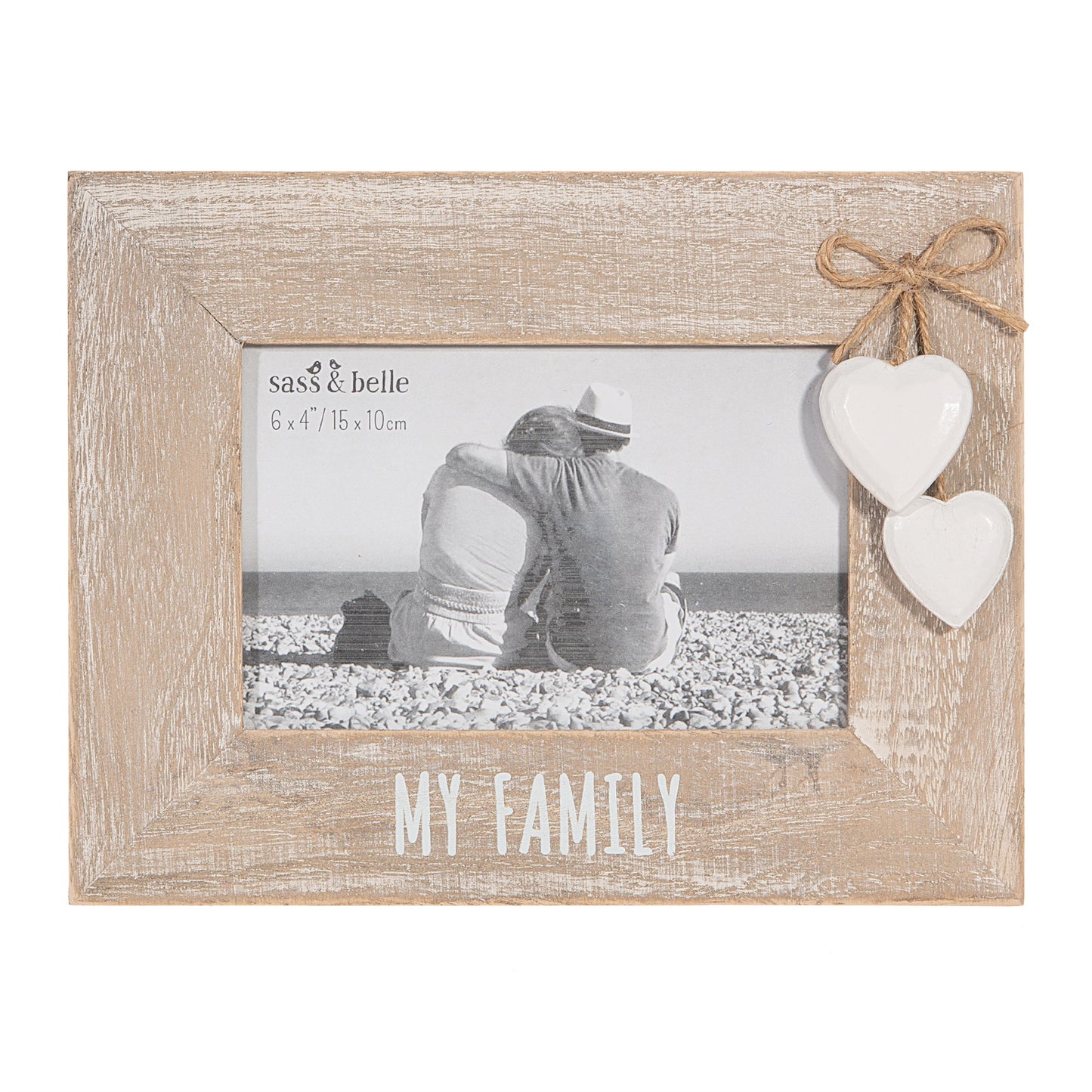 Sass & Belle Shabby Chic Wooden 'My Family' Photo Frame 6" x 4"