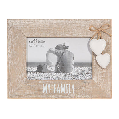 Sass & Belle Shabby Chic Wooden 'My Family' Photo Frame 6" x 4"