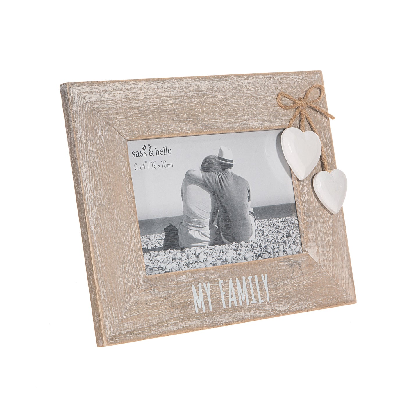 Sass & Belle Shabby Chic Wooden 'My Family' Photo Frame 6" x 4"
