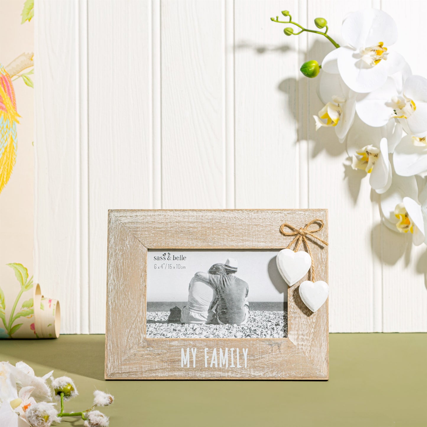 Sass & Belle Shabby Chic Wooden 'My Family' Photo Frame 6" x 4"