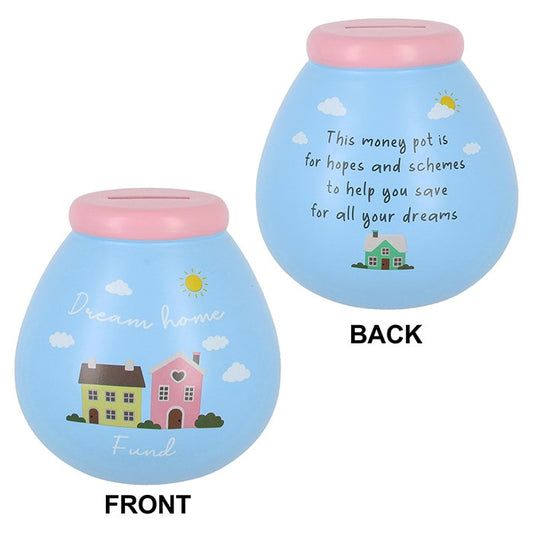 Dream Home Fund Pale Blue Ceramic Pot of Dreams Money Box