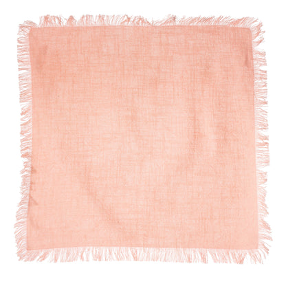 Sass & Belle Pink Stonewash Napkins with Fringed Edge - Set of 2
