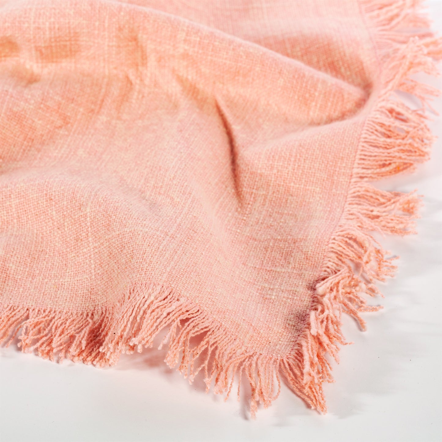 Sass & Belle Pink Stonewash Napkins with Fringed Edge - Set of 2