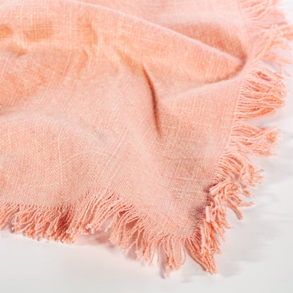 Sass & Belle Pink Stonewash Napkins with Fringed Edge - Set of 2