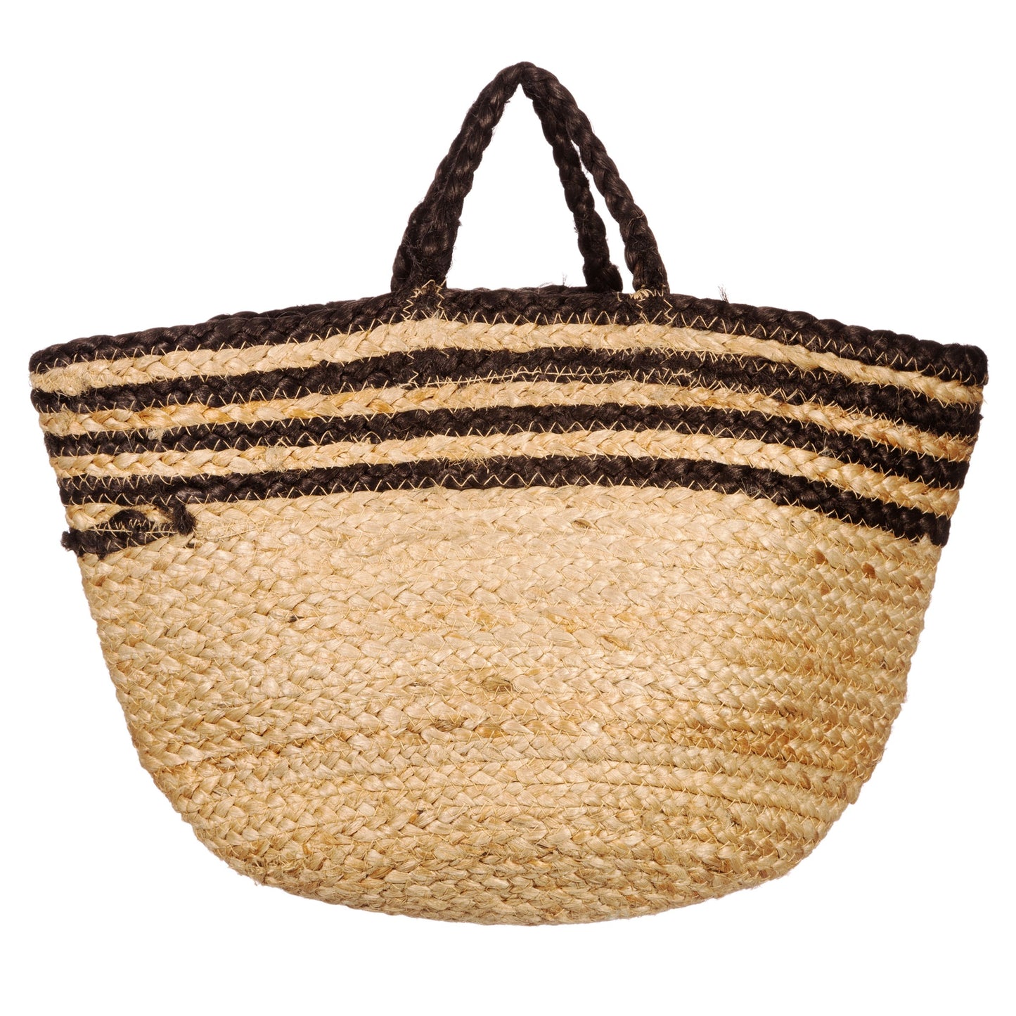 Sass & Belle Black Stripe Natural Jute Storage Bag