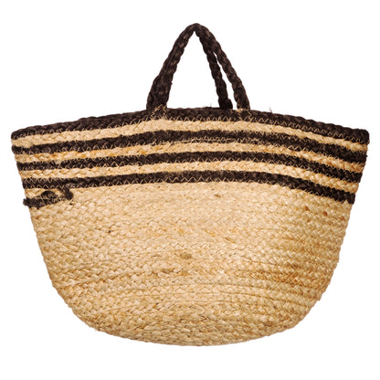 Sass & Belle Black Stripe Natural Jute Storage Bag