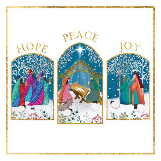 Charity Christmas Cards Pack of 10 Hope, Peace & Joy