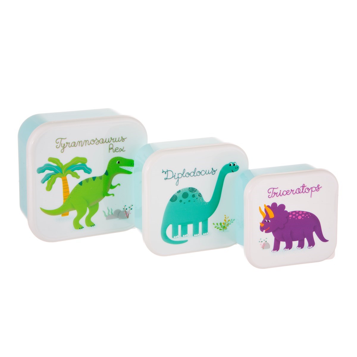 Sass & Belle Set of 3 Roarsome Dinosaurs Nesting Lunch Boxes