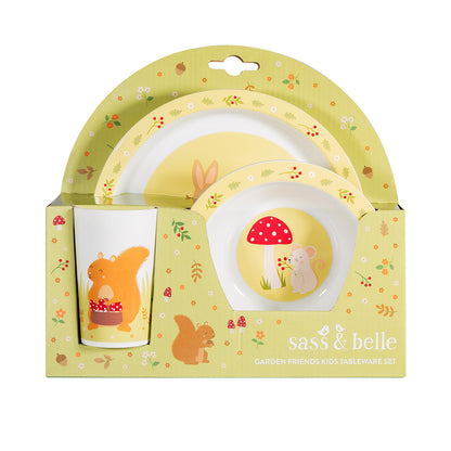 Sass & Belle Garden Friends Kids 3 Piece Tableware Set