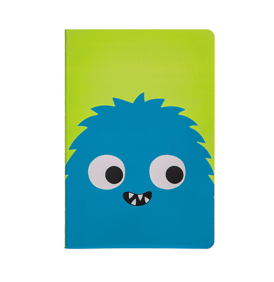 Sass & Belle Bright Green & Blue Monster A5 Kids Notebook