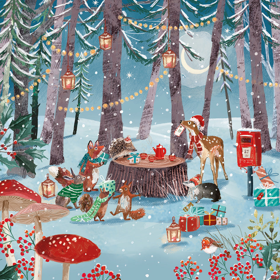 Charity Christmas Cards Pack of 10 Woodland Party