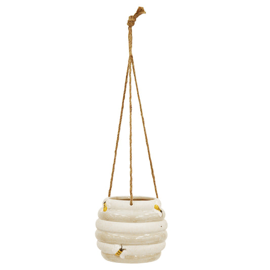 Primus White Ceramic Honey Pot Hanging Planter