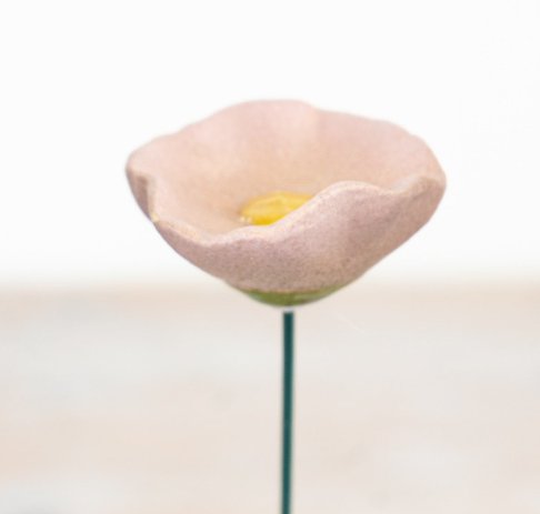 Portland Living Giftware Ceramic Pink Poppy Garden Stake