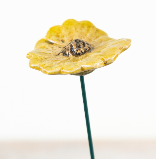 Portland Living Giftware Ceramic Yellow Daisy Garden Stake Decoration