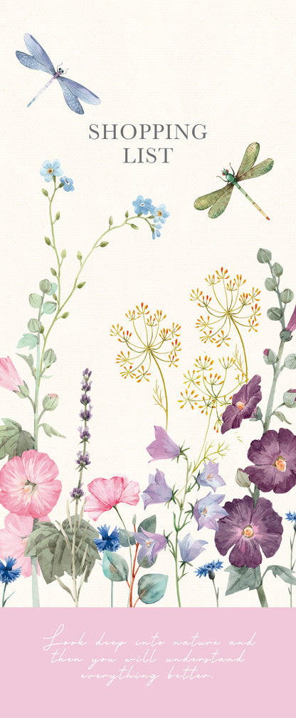 The Gifted Stationery Co. Wild Harmony Floral Magnetic Shopping List Notepad