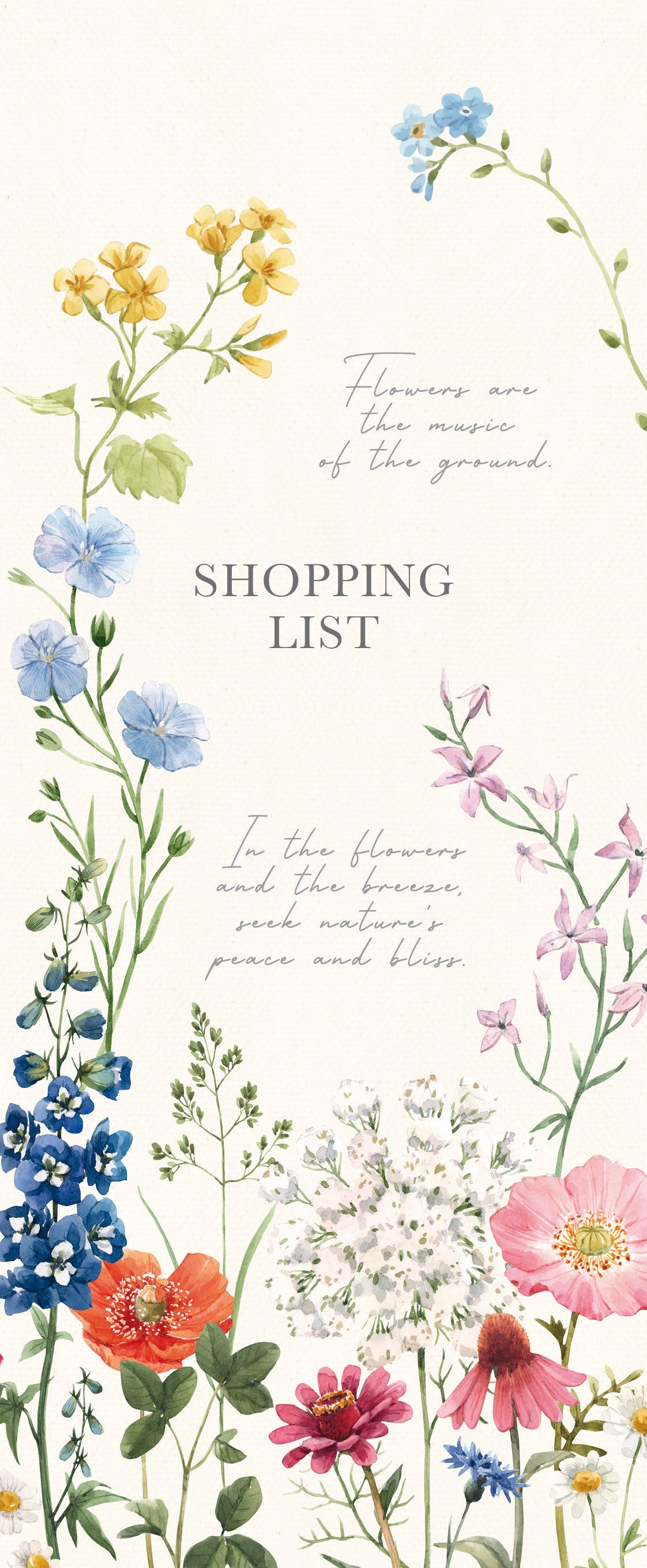 The Gifted Stationery Co. Wild Harmony Floral Magnetic Shopping List Notepad