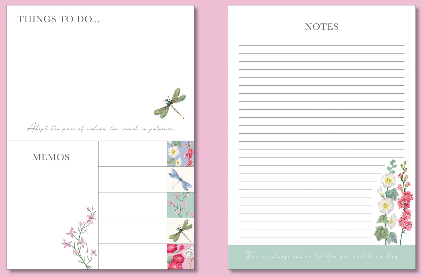 The Gifted Stationery Co. Wild Harmony Floral Sticky Note Folder