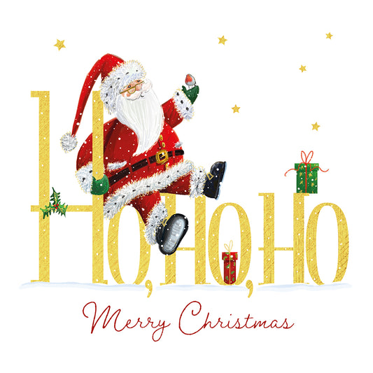 'Ho Ho Ho Santa' Pack of 10 Charity Christmas Greetings Cards