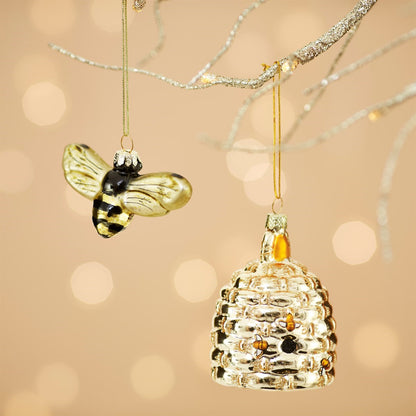 Sass & Belle Luxe Collection Golden Bee Shaped Christmas Bauble