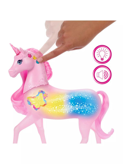 Barbie Sparkle Lights Toy Unicorn with 20 Interactive Combos of Lights, Sounds & Music