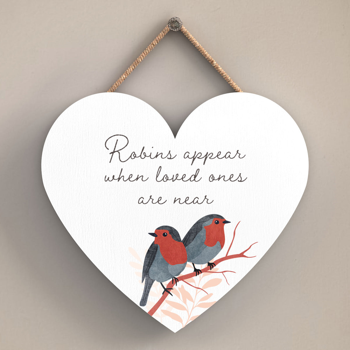 Vivid Squid Robin Memorial Wooden Heart Shaped Hanging Plaque – Moya ...