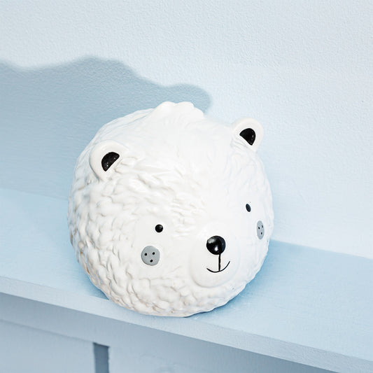 Sass & Belle White Ceramic Cute Bear Money Box