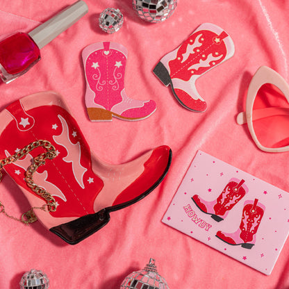 Sass & Belle Cowgirl Boots Pink Pony Club Rectangle Compact Mirror