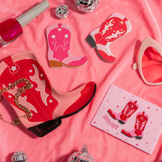 Sass & Belle Cowgirl Boots Pink Pony Club Rectangle Compact Mirror