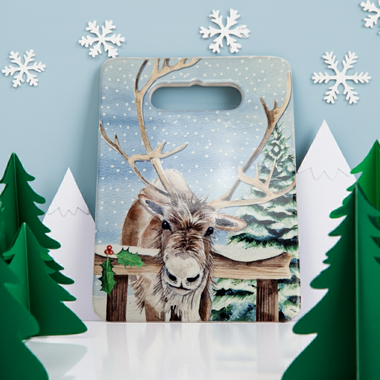 Langs of Derbyshire Christmas Reindeer Ceramic Trivet Serving Decorative Board