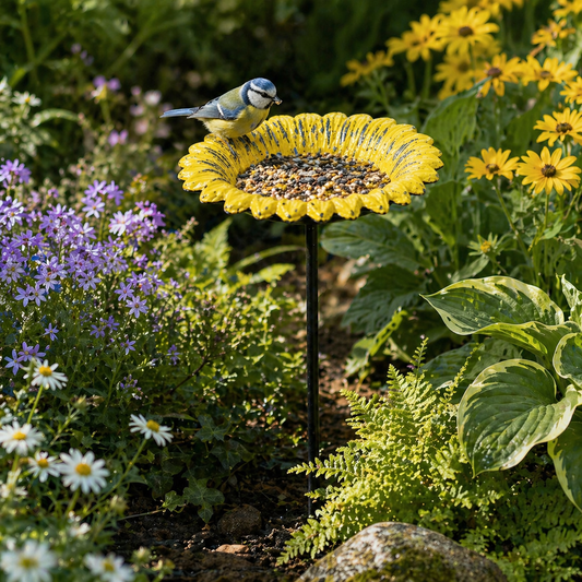 Portland Living Co. Iron Sunflower Top Bird Feeder 83cm